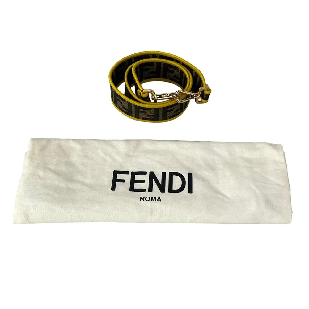 Fendi Mama Bucket Handbag 8BR600 Beige Dark Brown Multi